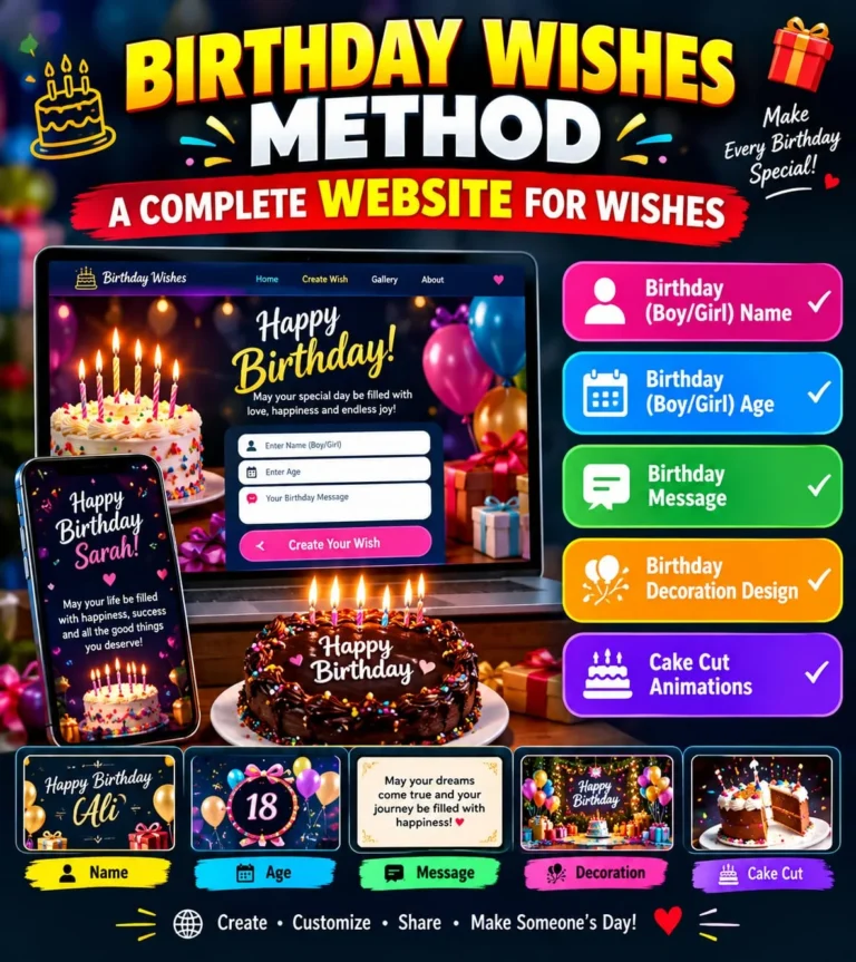 Birthday Wishes Method – Complete Website for Wishes